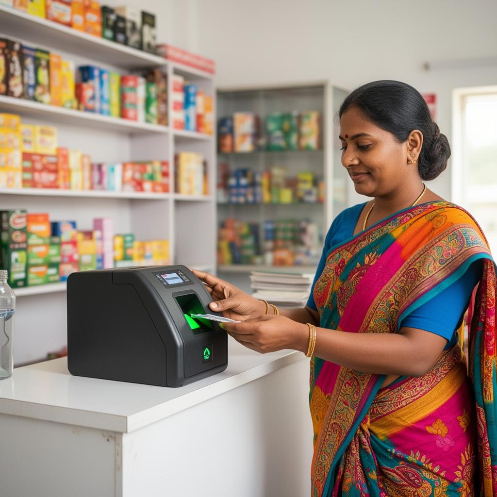 JSS Global agent helping a customer at a rural counter