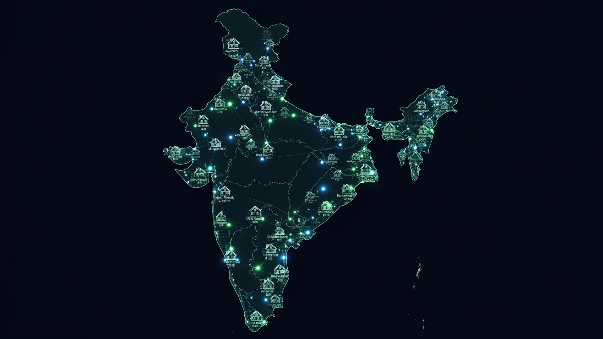 Map of India showing JSS Global's nationwide retail network